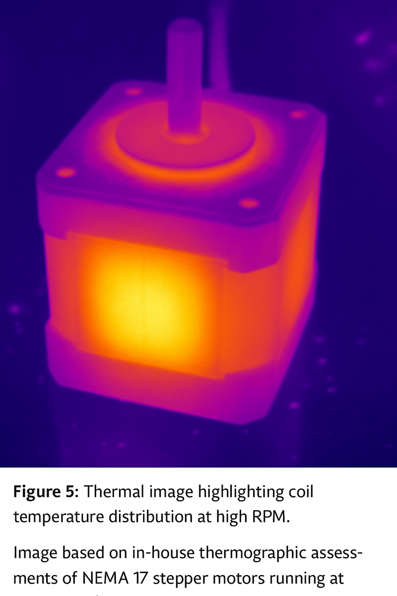 Oscilloscope waveform showing stepper motor resonance vibration
